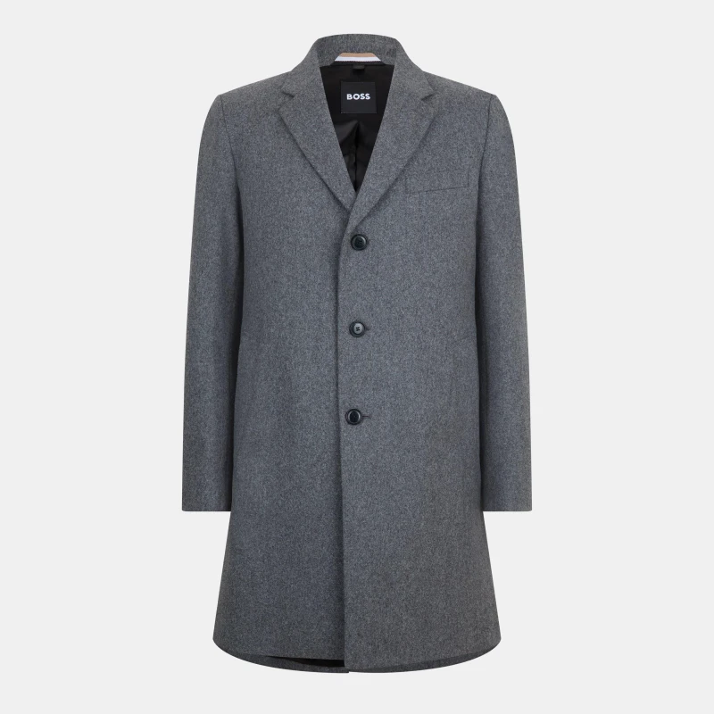 Image of Boss Mens H Hyde Formal Coat Open Grey male XL