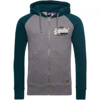 Image of Superdry Duo Zip Through Hoodie - Dark Marl 14Q