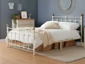 Image of Birlea Atlas 4ft6 Double Cream Metal Bed Frame