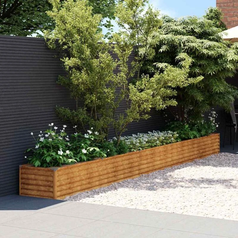 Image of vidaXL Garden Raised Bed 482x50x36cm Corten Steel, Brown 151979