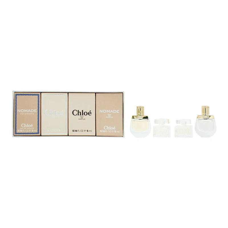 Image of Chloe 4 Piece Gift Set: Nomade Eau de Toilette 5ml - Signature Eau de Toilette 5ml - Nomade Eau de Parfum 5ml - Signature Eau de Parfum 5ml