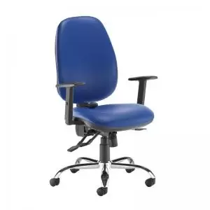 Image of Jota ergo 24hr ergonomic asynchro task chair - Ocean Blue vinyl