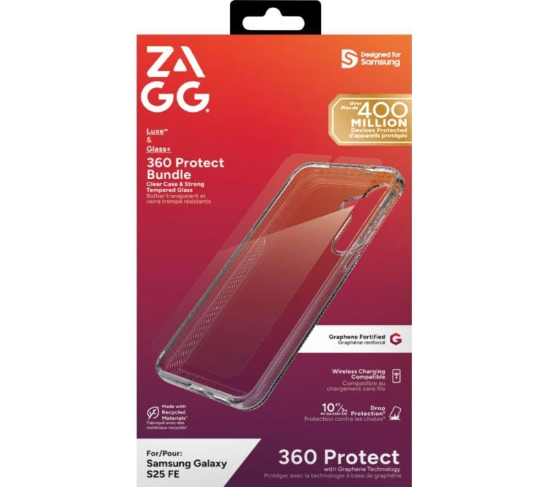 Image of ZAGG Galaxy S25 FE Luxe Case & Screen Protector Bundle, Clear 840390375926