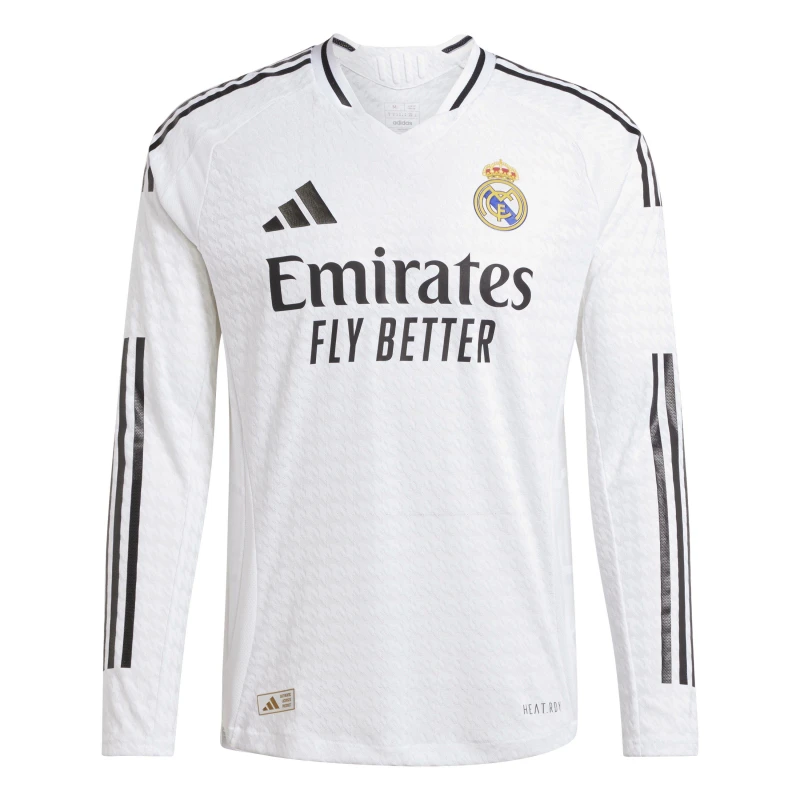 Image of adidas adidas Real Madrid Authentic Long-Sleeve Home Shirt 24/25 White male S