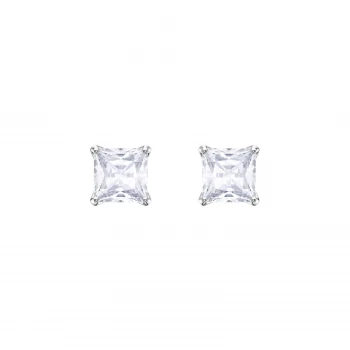 Image of Swarovski Attract Rhodium Plated White Stud |Earrings Jewellery