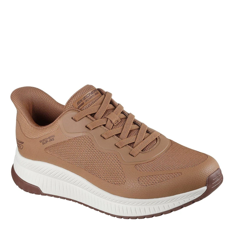 Image of Skechers Mens Bobs Squad Slip On Trainers Chestnut Knit male 7 (41)