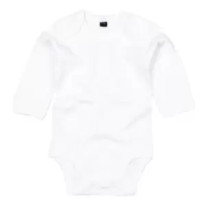 Image of Babybugz Baby Unisex Organic Long Sleeve Bodysuit (6-12 Months) (White)