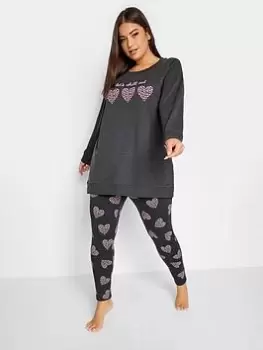 Image of Yours Let's Chill Out Sweat Set, Grey, Size 38-40, Women