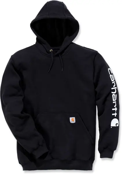 Image of Carhartt Midweight Sleeve Logo Hoodie, black, Size M