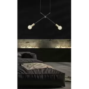 Image of Emibig Geomet Black Pendant Ceiling Light 2x E27