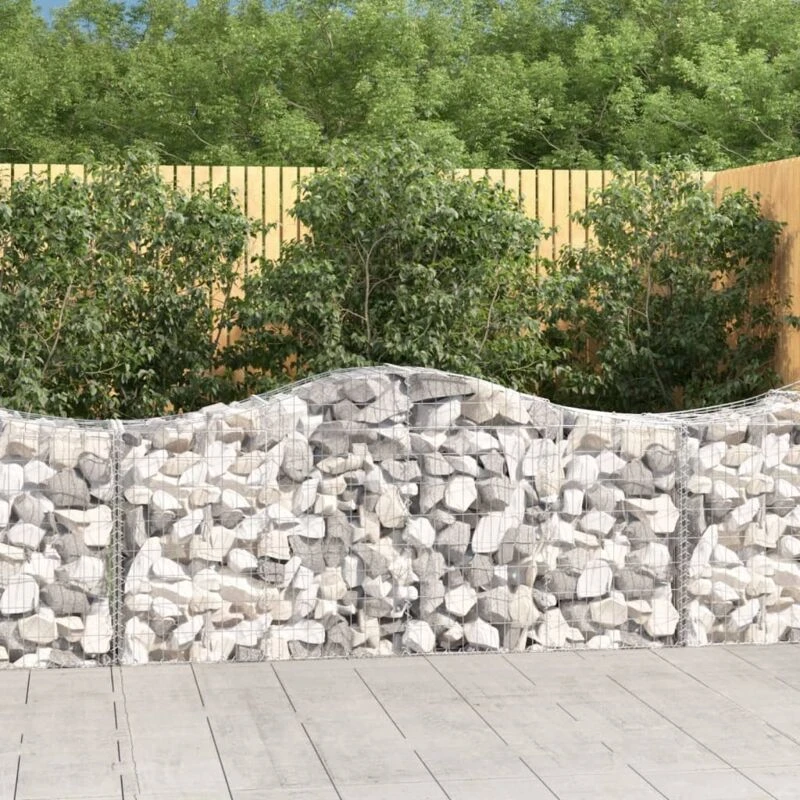 Image of VIDAXL Vidaxl - Arched Gabion Baskets 14 pcs 200x50x80/100cm Galvanised Iron 3145631