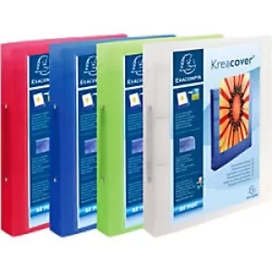 Image of Exacompta Presentation Ring Binder Kreacover Chroma 54869E Polypropylene A4 2 ring 30 mm Assorted Pack of 12
