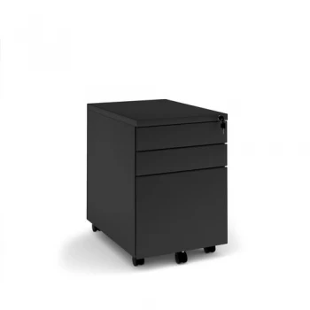 Image of Steel 3 drawer wide mobile pedestal black