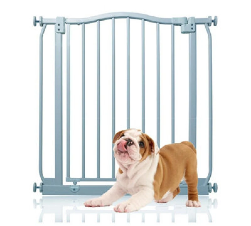 Image of Bettacare Curved Top Dog Gate, 71Cm - 80Cm, Matt Grey, Pressure Fit Pet Gate For Dog And Puppy, Pet And Dog Barrier