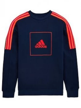 Image of Adidas Childrens Aac Crew Neck Top - Navy