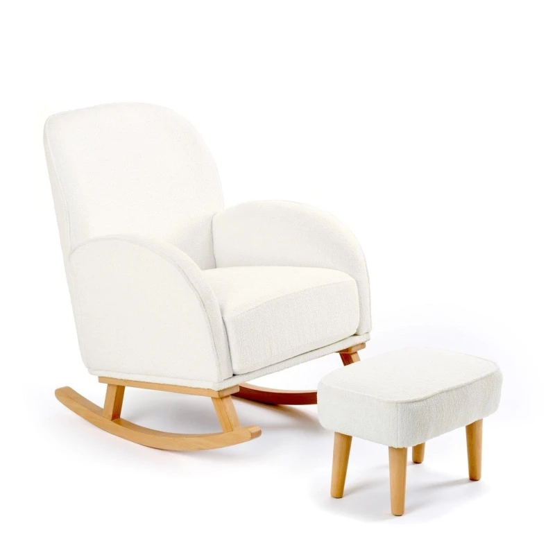 Image of Freya Boucle Nursing Chair with Stool