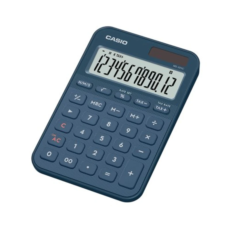 Image of Casio Casio MS-20YC Mini Desk Calculator Navy Blue MS-20YC-NY-W-EP MS-20YC-NY-W-EP