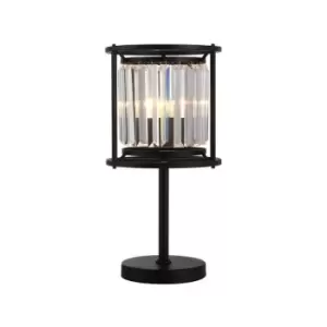 Image of Luminosa Guilford Table Lamp, E27, Satin Black, Clear
