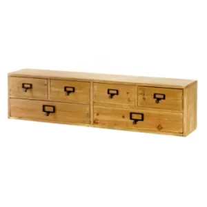 Image of Wide 6 Drawers Wood Storage Organizer 80 x 15 x 20 cm