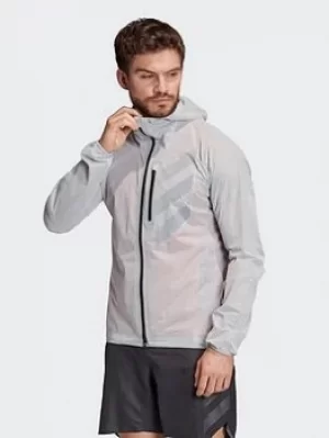 Image of adidas Terrex Agravic Rain Jacket, White, Size XS, Men