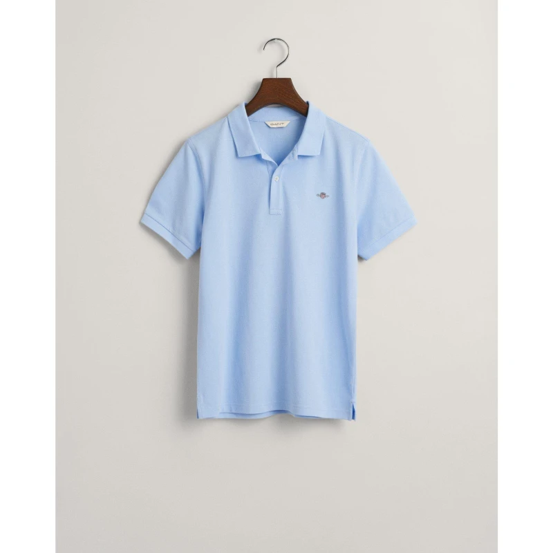 Image of Gant Teens Tipped Piqu Polo Shirt - Blue Blue 9 - 10 Years