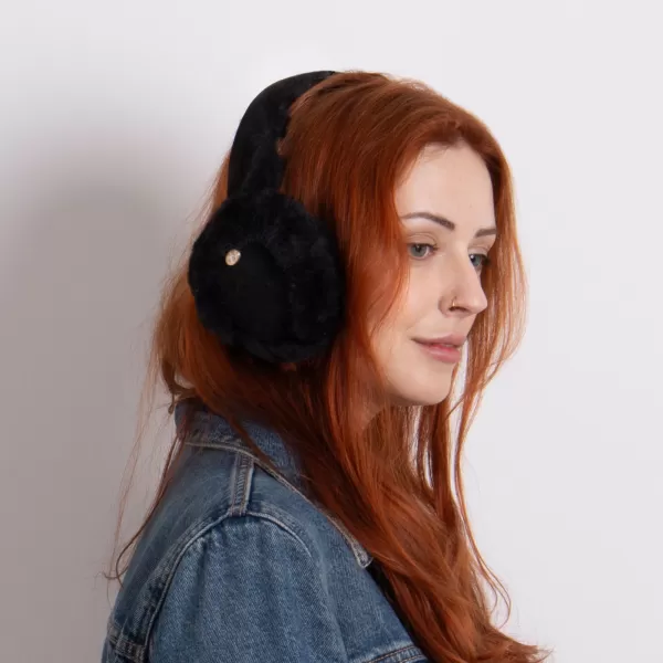 Image of Just Sheepskin Harper Sheepskin Earmuffs Black