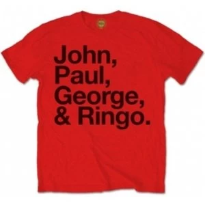 Image of The Beatles Mens John Paul George & Ringo Red TShirt