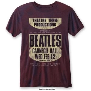 Image of The Beatles - Carnegie Hall Unisex Medium T-Shirt - Blue,Red