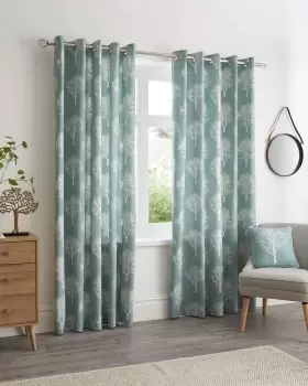 Image of Cotton Traders Woodland Eyelet Curtains in Green