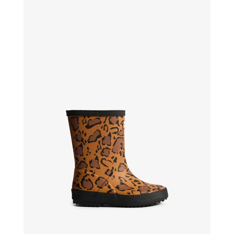 Image of Hunter Kids Leopard Print Wellies Leopard unisex C10 (28)