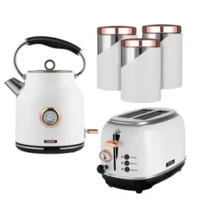 Image of Tower AOBUNDLE008 1.7L Traditional Kettle and 2 Slice Toaster Set with 3 Canisters
