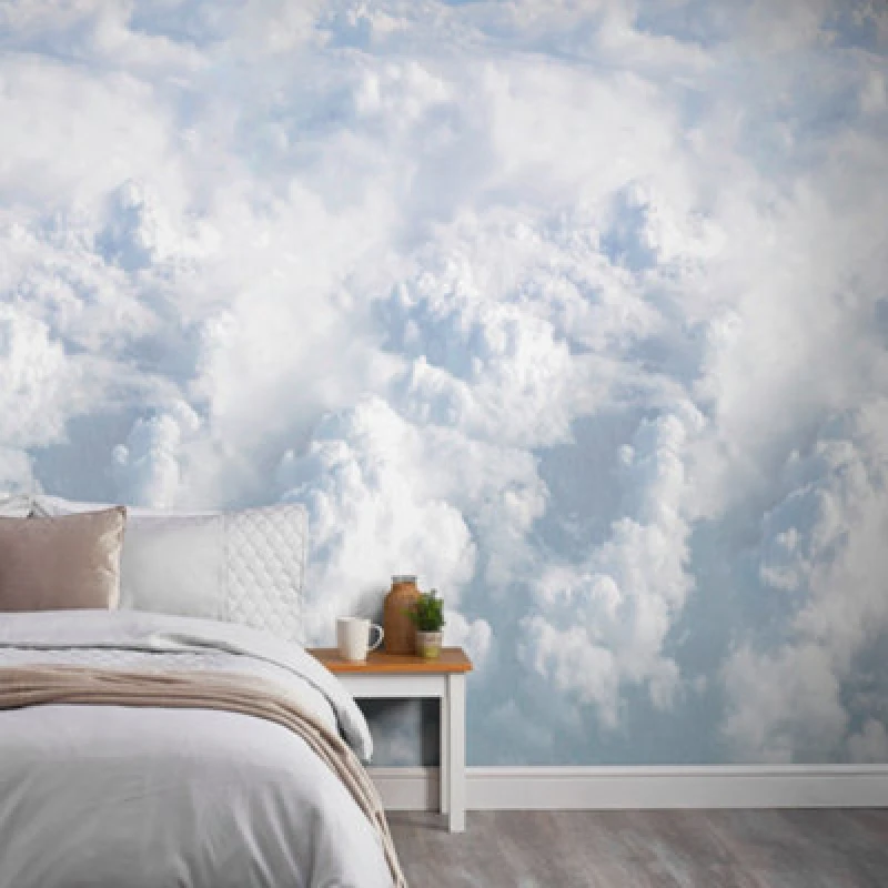 Image of Grandeco Dreamy Clouds 3 lane repeatable mural 2.8 x 1.59m Blue unisex