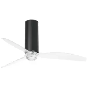 Image of Faro tube - LED Matt Black, Transparent Ceiling Fan with dc Smart Motor - Remote Included, 3000K