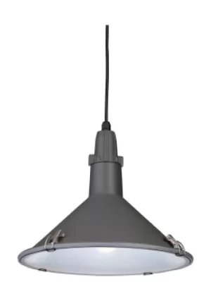 Image of Eden 1 Light Dome Ceiling Pendant Grey IP44, E27