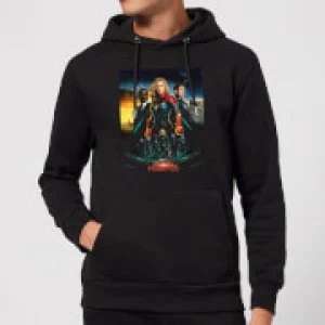 Image of Captain Marvel Movie Starforce Poster Hoodie - Black - S
