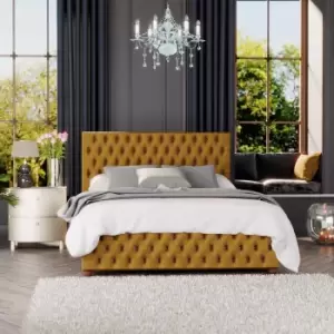 Image of Laurence Llewelyn-Bowen Laurence Llewelyn Bowen Seren Ottoman Storage Bed Plush Velvet Ochre Double