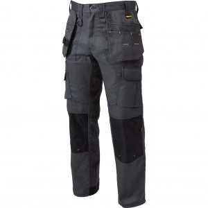 Image of DEWALT Mens Pro Tradesman Work Trousers Black / Grey 32" 31"