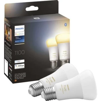 Image of Philips Lighting Hue LED light bulb (pack of 2) 871951429125600 EEC: F (A - G) Hue White Ambiance E27 Doppelpack 2x800lm 75W E-27 24 W Warm white to c