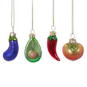 Image of Sass & Belle (Set of 4) Mini Fruit & Veg Baubles