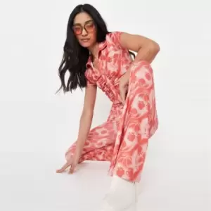 Image of Missguided Fit and Flare Leggings - Red