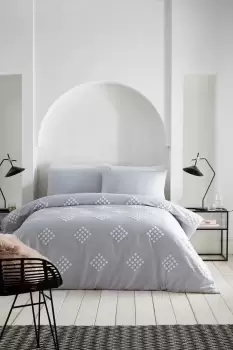 Image of 'Diamond Tuft' 100% Cotton Textured Duvet Cover Set