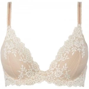 Image of Wacoal Embrace Lace Underwired Plunge Bra - Nude
