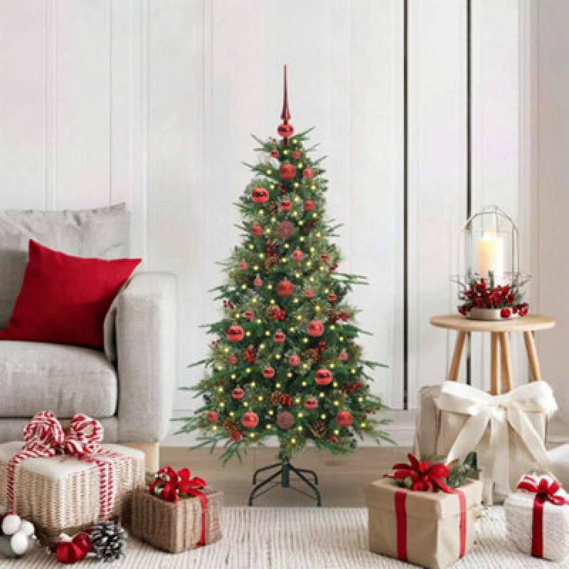 Image of Vidaxl Artificial Hinged Christmas Tree Green 120 Cm Pe And Pvc