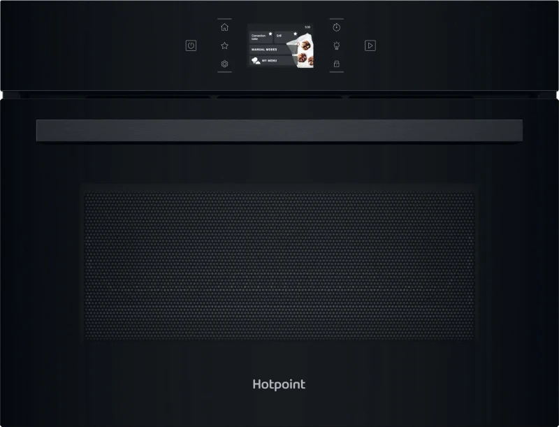 Image of Hotpoint Class 8 HCW9OWPHTSBUK 53 Litre 46cm High, Built In Microwave With Grill - Black