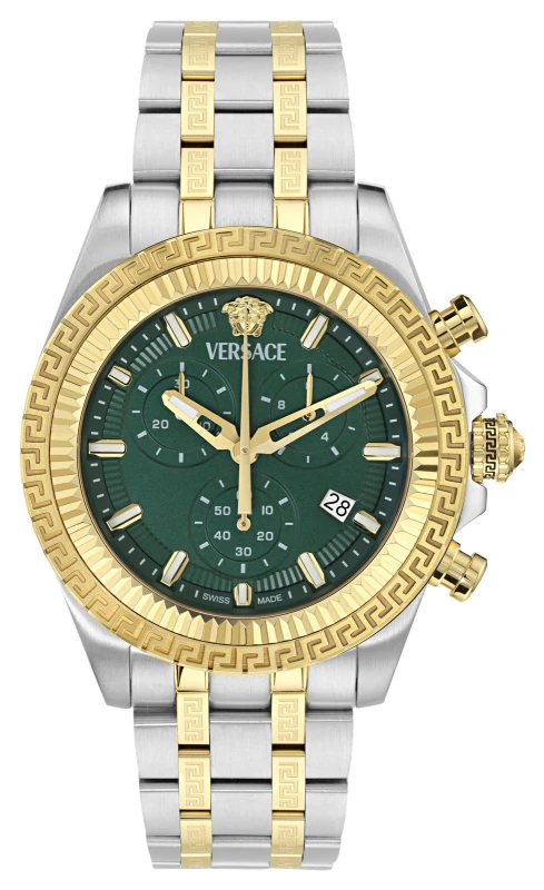 Image of Versace VE0W00425 FORNAX Quartz Chronograph (44mm) Green Watch