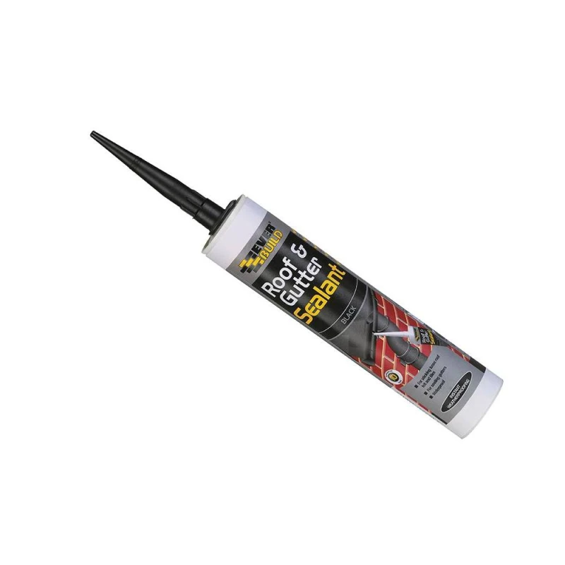 Image of Everbuild Everflex Roof & Gutter Sealant for Roofing Black 295 ml (Pack of 12) Black Unisex