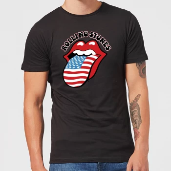 Image of Rolling Stones US Flag Mens T-Shirt - Black - XL