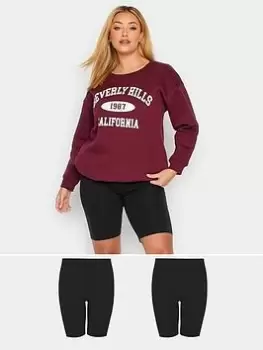 Image of Yours Cycling Short 2Pk - Black, Size 22, Women