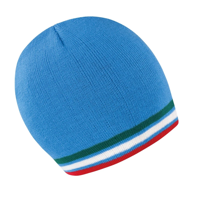 Image of Result Result Men Winter Essentials National Beanie Hat in Mid Blue Mid Blue One Size Male 5054752307813