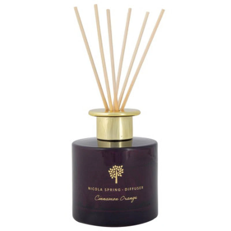 Image of Nicola Spring Reed Diffuser - 200ml - Cinnamon & Orange - Warm Spiced Festive Fragrance With 6 Reeds Long Lasting Scent